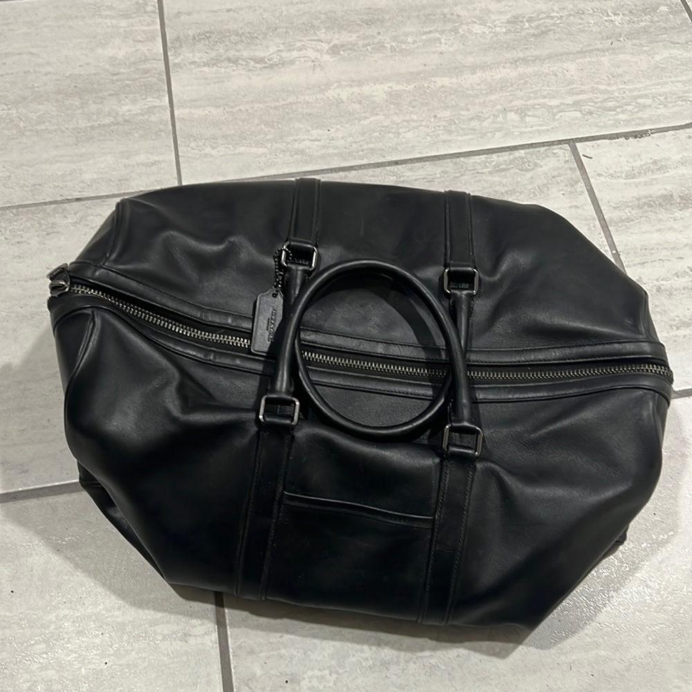 Coach leather duffel bag.